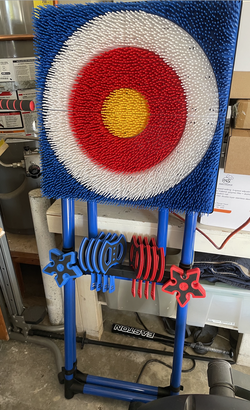 BRAND NEW Axe Throwing Bristle Target Game Set + 8 Axes