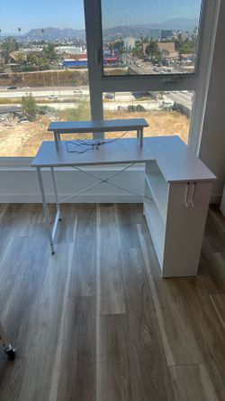 Desk/book shelf with LED lights