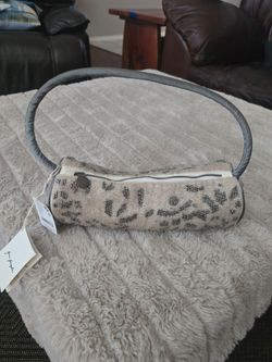 Beaded Leopard Print Mini Shoulder Bag