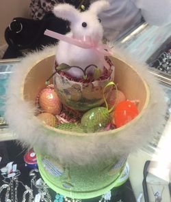 Easter Bunny Basket w/ Extra Bunny & Eggs