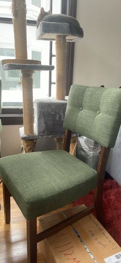 2 Green dining room chairs