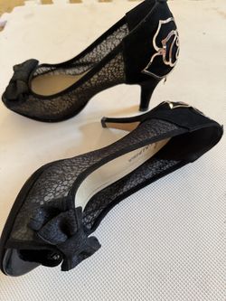 Black Lace High Heels 