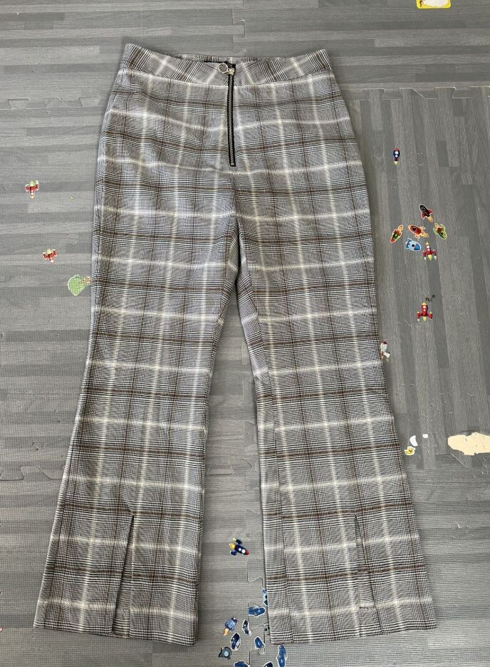 women’s plaid wide leg pant