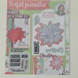 Perfect Poinsettia 13 Die and Stamp Set from Card Making Magic Christina Griffiths 