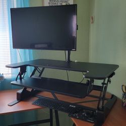 Standing Desk Converter with Dual Monitor Mount
