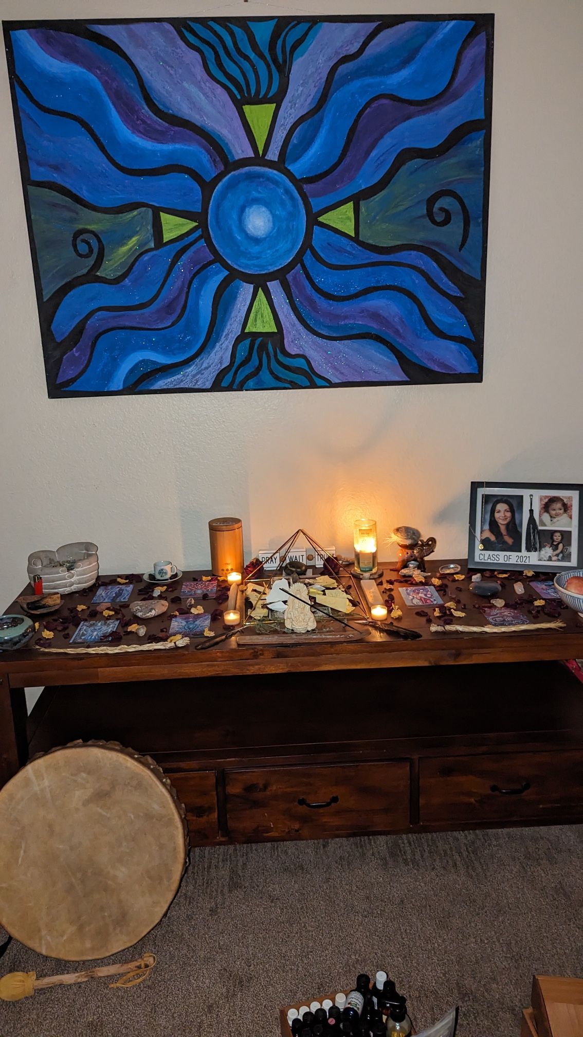 Wooden Table And Storage