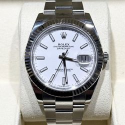 Authentic Original 2020 Rolex DateJust 41mm - White Dial Oyster Band - Mint Condition