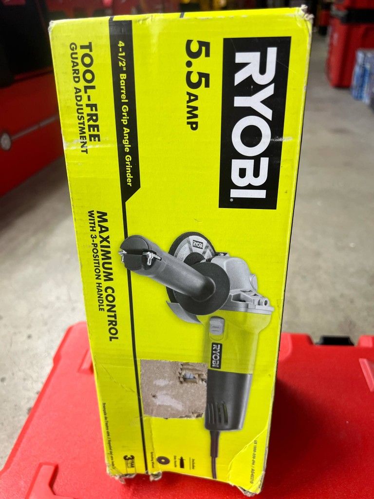 Ryobi 5.5 Amp 4-1/2" Barrel Grip Angle Grinder