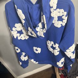 blue denim tear hoodie