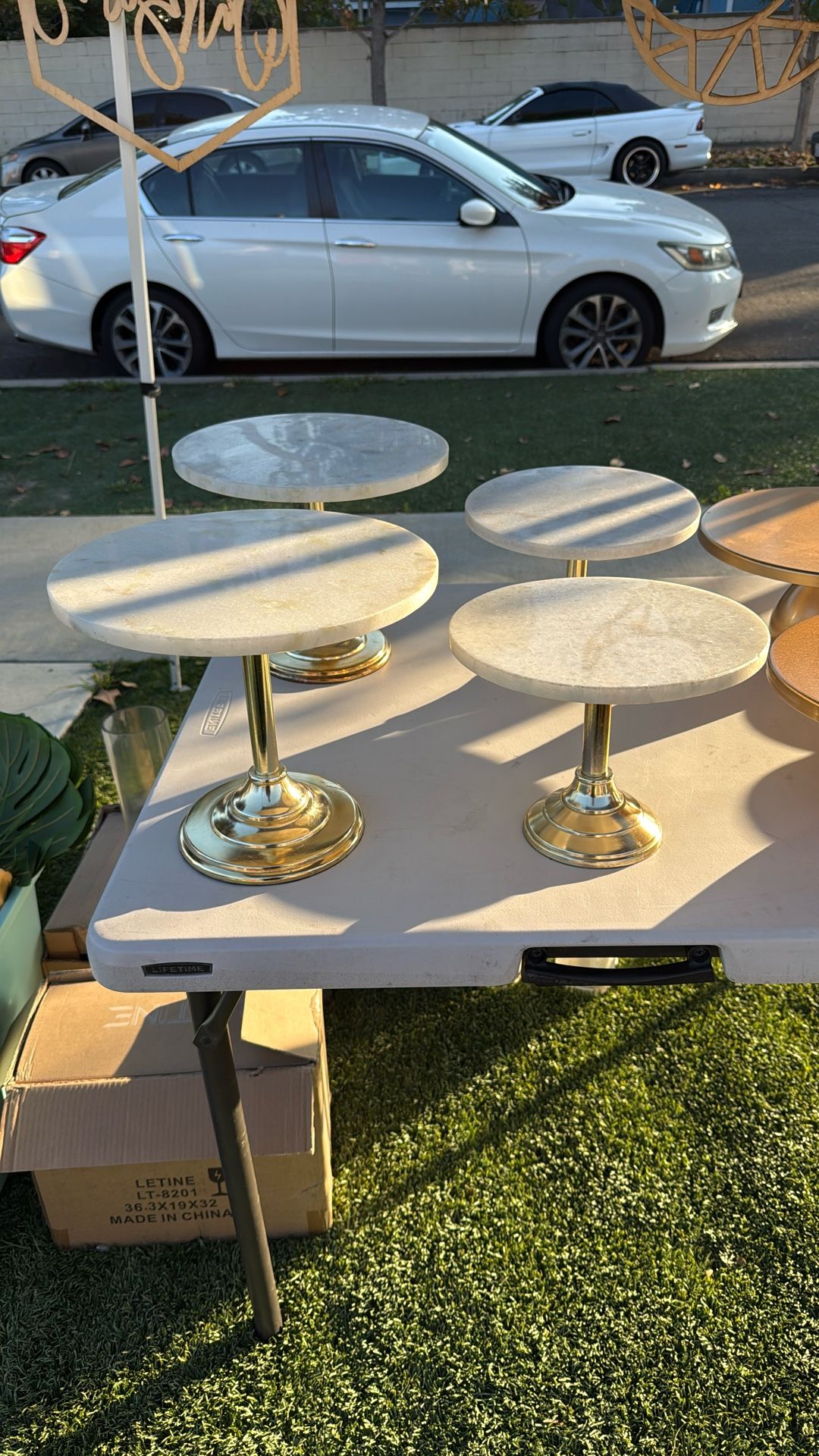 Marble Gold Cake Stands