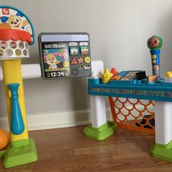 Fisher-Price Laugh & Learn 4-in-1 Game Experience Sports Activity Center & Toddler Learning Toy
