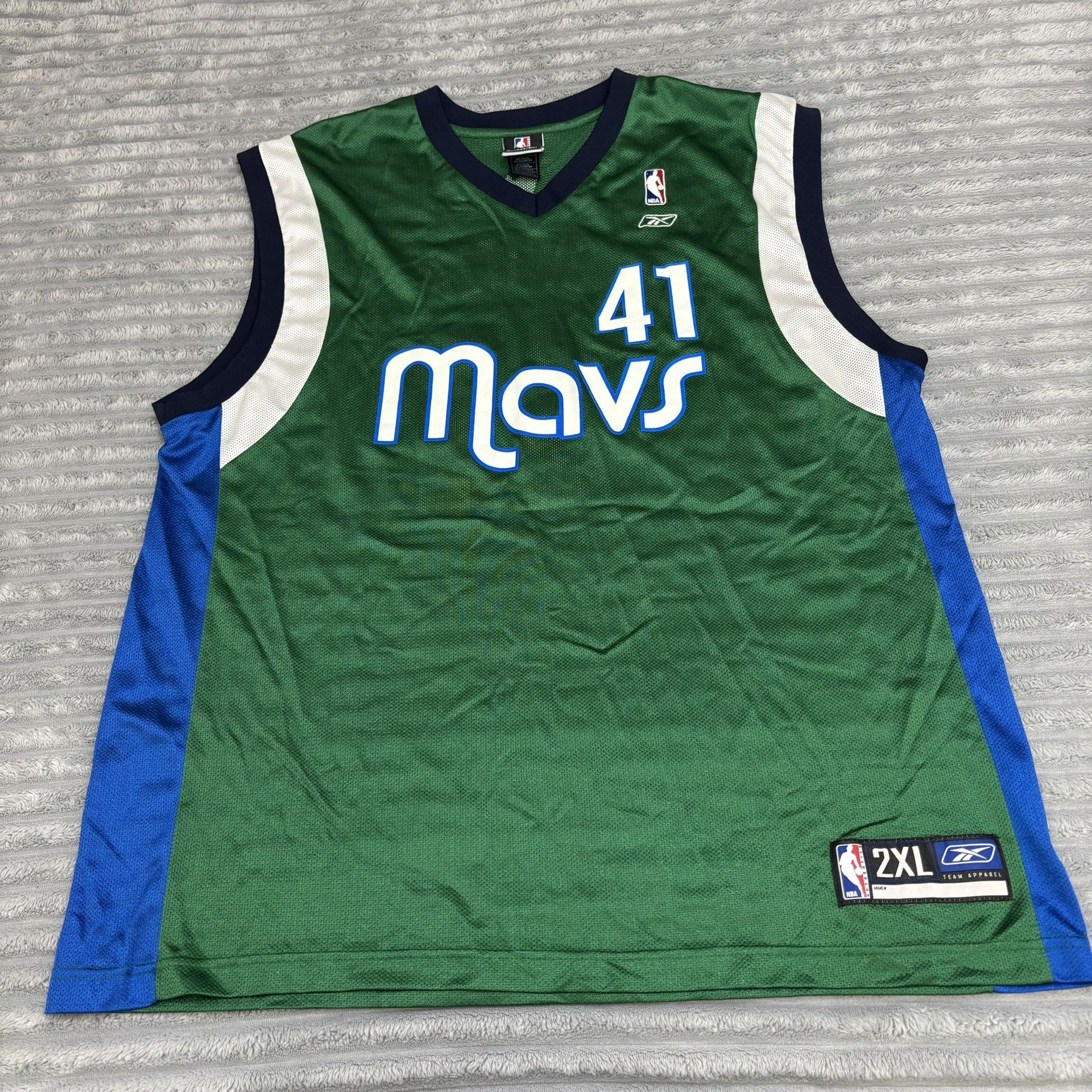 Reebok Dirk Nowitzki Basketball Jersey  Dallas Mavericks Green 2XL