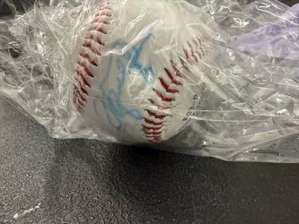 Signed Baseball with Blue Autograph