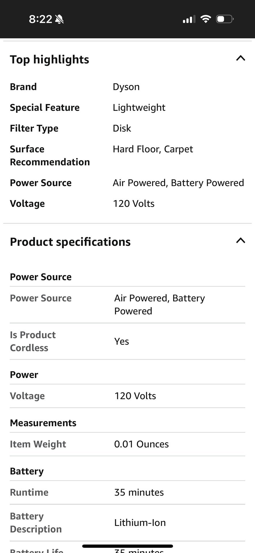 Dyson Cyclone V10 Total Clean+ Comes with NEW Battery and accessories