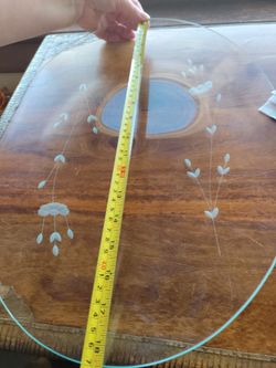 Vintage Princess House Oval Etched Glass Table Top