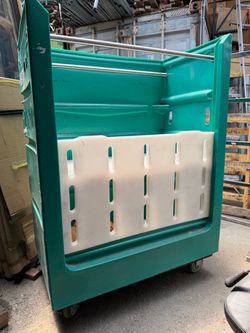 Large Mobile Poly Shelving Maxi Movers M8592 4 shelves