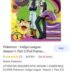 Pokemon Indigo League 3disk DVD Set