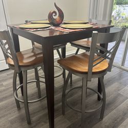 High Table with Four Chairs