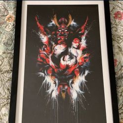 House of Meggs Street Art print Japanese Samurai framed