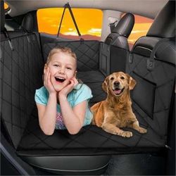 Back Seat Extender for Dogs-Large Space, Dog Car Seat Cover Hard Bottom Holds 400lbs, Sturdy Backseat Extender for Dogs, Waterproof Dog Hammock for Ca