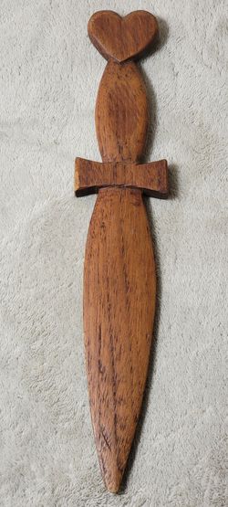 hand-carved wooden letter opener