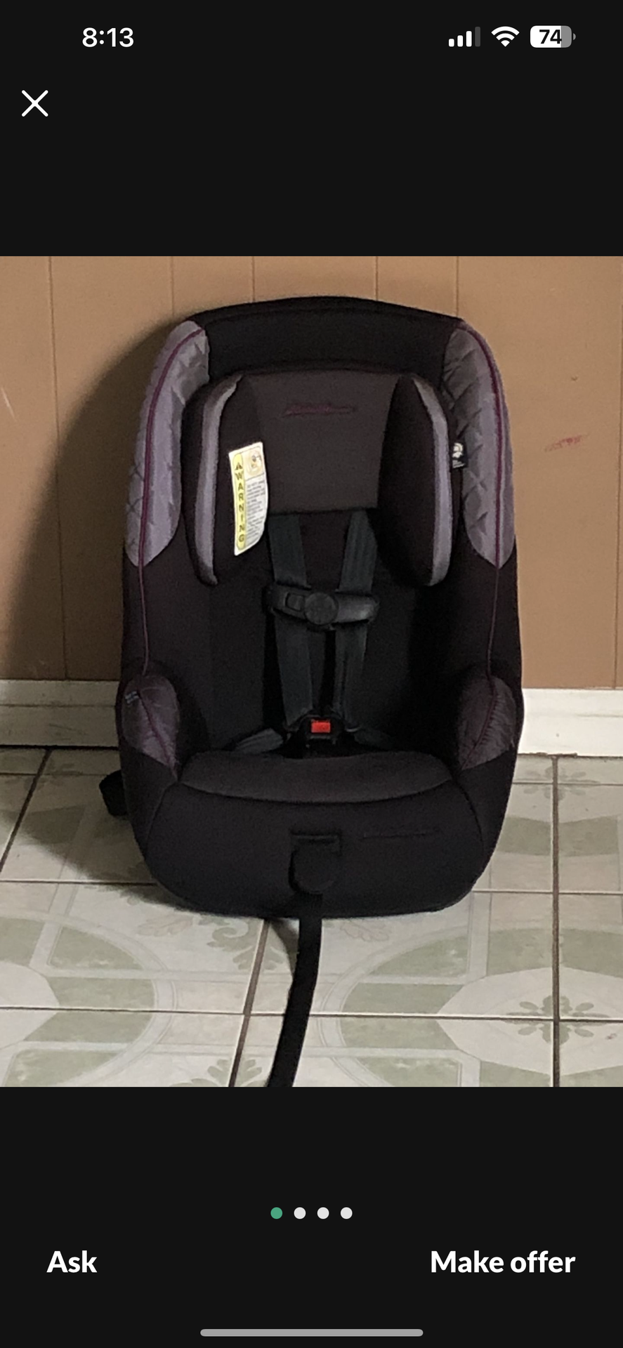 LIKE NEW EDDIE BAUER CONVERTIBLE CAR SEAT!!!
