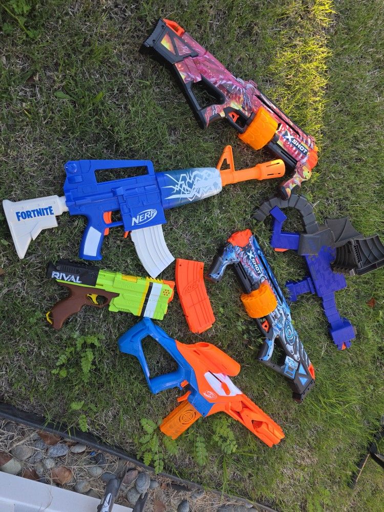 πππNerf Gun Bundle Fortnite - N STRIKE Shooters Lot Of 6 Toy GUNS (No Bullets)