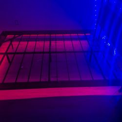 Queen Bed Frame With LED, Remote, And Outlets