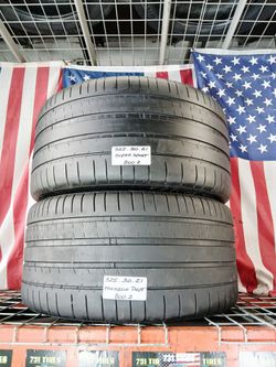 🎁 2 USED TIRES 325/30ZR21 MICHELIN PILOT SUPER SPORT MAX PERFORMANCE SUMMER 325/30R21