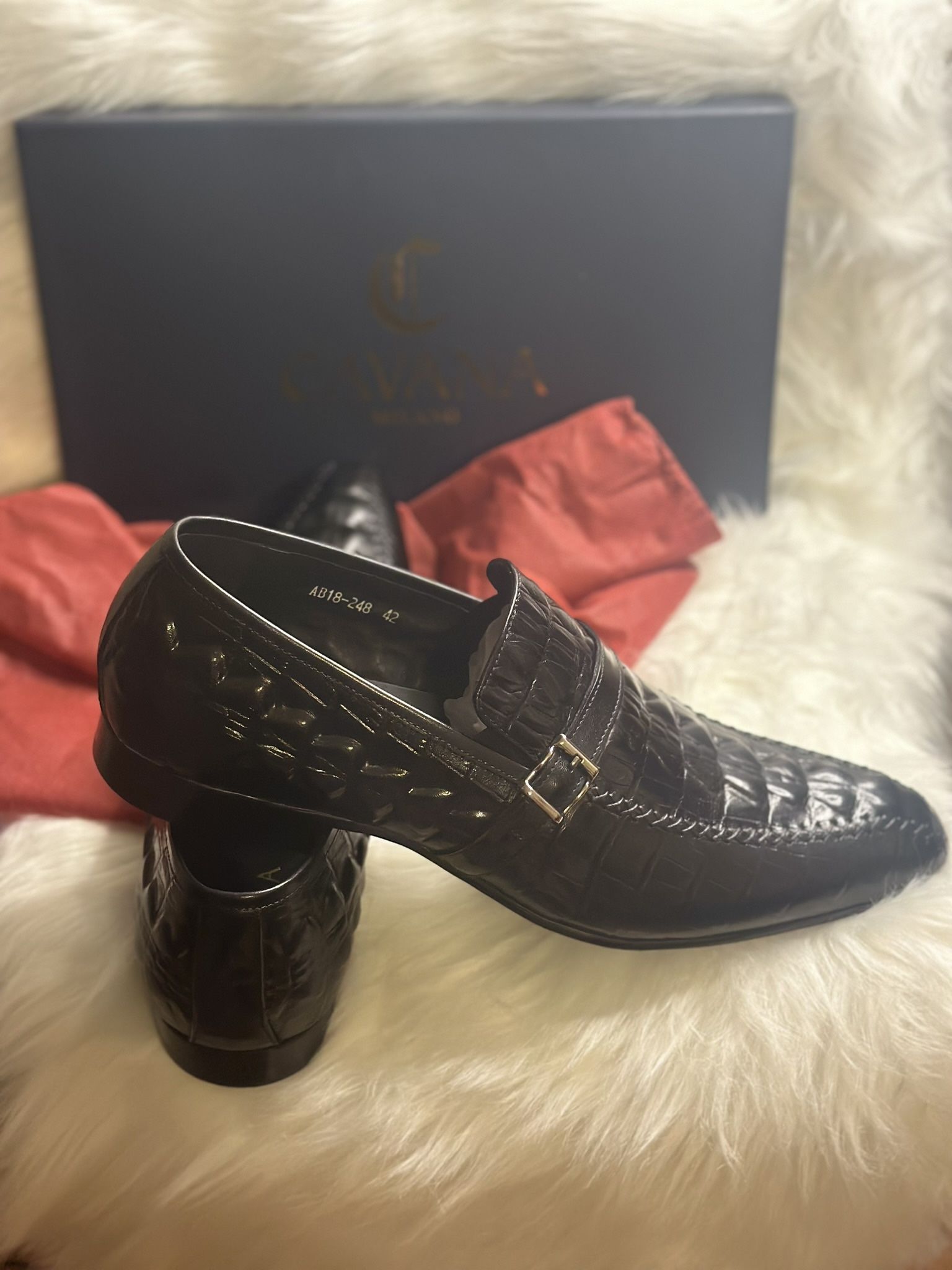 Mens Dress Shoe, Black , Leather. EU Size 42. US Size 8