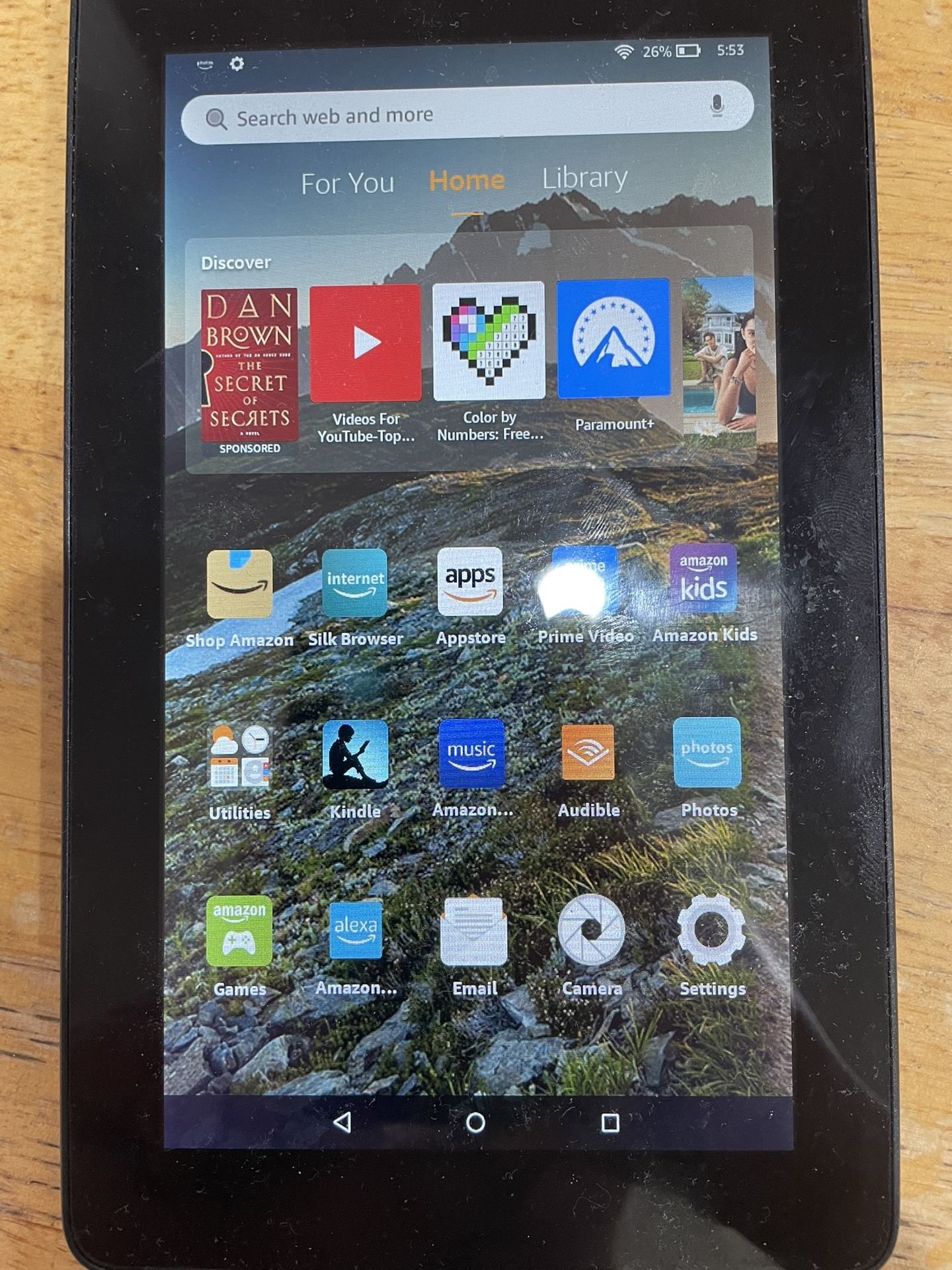 Fire Tablet with Alexa, 7" Display, 8 GB, Black 5th Gen
