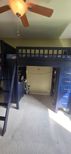 Loft Bed with drawers and desk (Pottery Barn)
