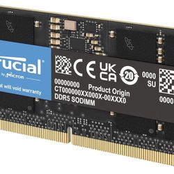  Crucial 32GB DDR5 RAM 4800MHz CL40 Laptop Memory
