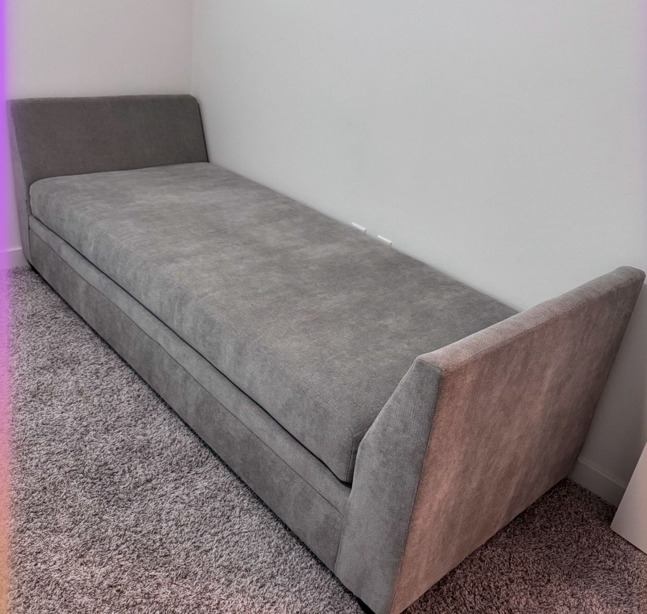 Living spaces-Bonaterra Light Gray Fabric 86” Lounge Chaise