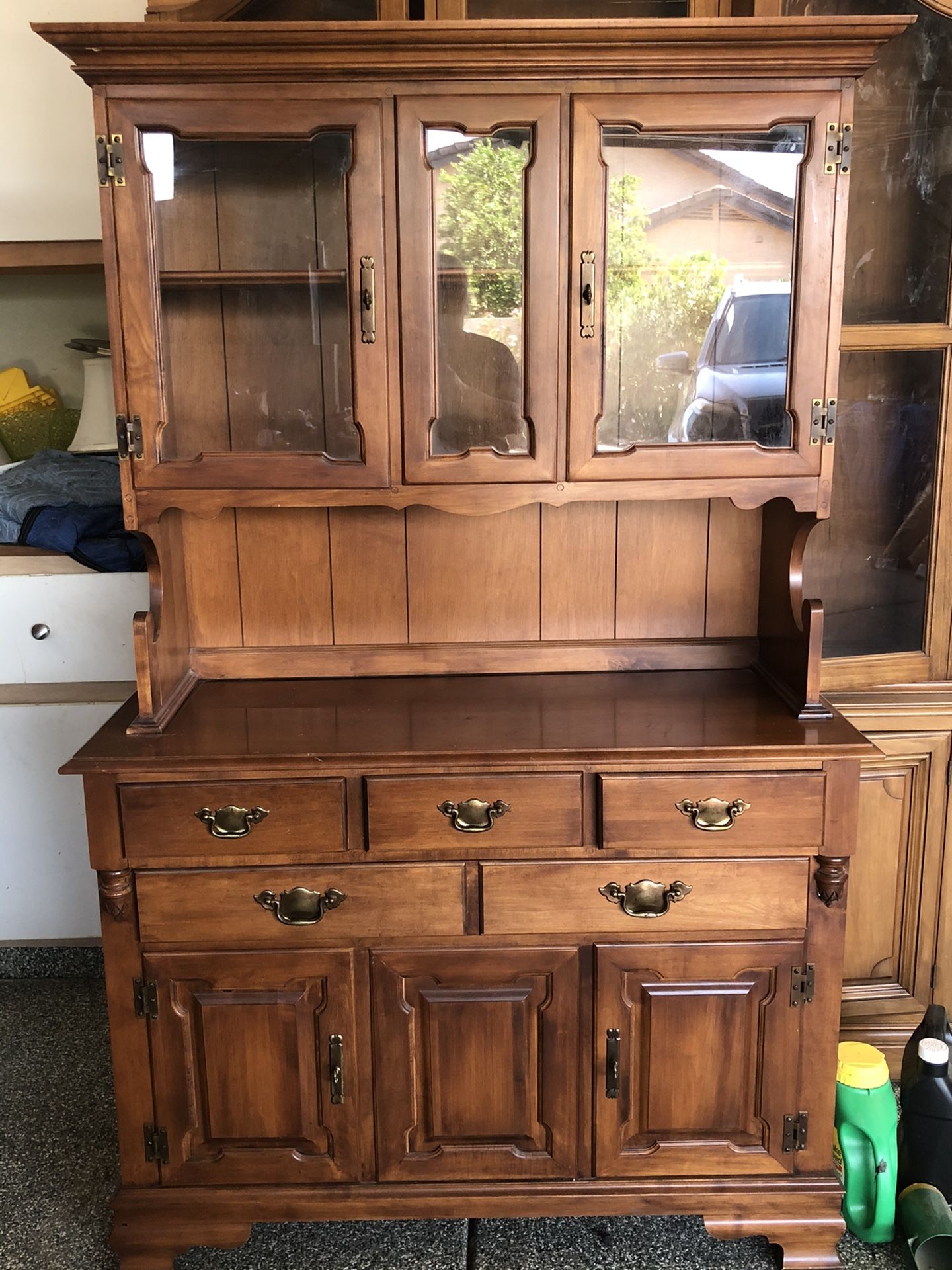 Small Hutch China Cabinet Antique solid wood
