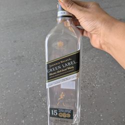 Johnnie Walker Green Label Glass Bottle 750ml Empty, Clean, Mint Condition w Cap