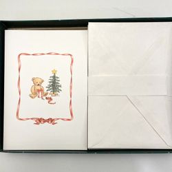 Hallmark Teddy Bear 'Have a Beary Merry Christmas' Greeting Cards 22 Vintage Box