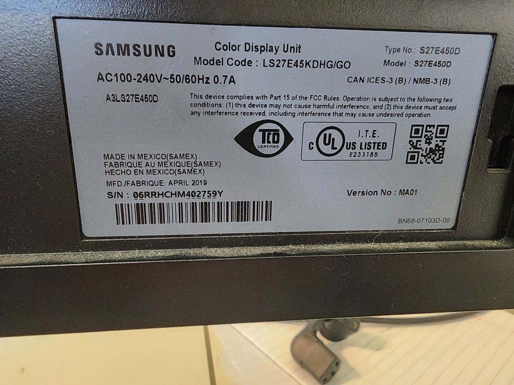 Samsung 27in Monitors X2