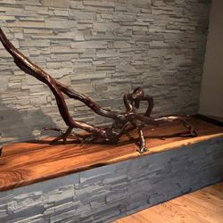 Samon Live Edge Wood Slab.  Manzanita Tree Art Work Counter Top . Art . Desk . Table ,wood