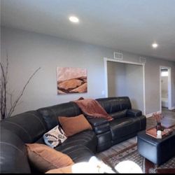 Large Leather Power Sectional!