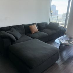 Modway Overstuffed Black Couch