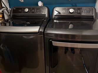 LG Washer and Dryer Set Black Steel