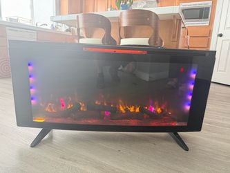 Electric Fireplace Heater with LED Flame Effect