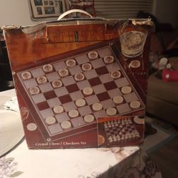 Fifth Avenue Crystal Chess & Checkers Set  Brand New In Opened Box 