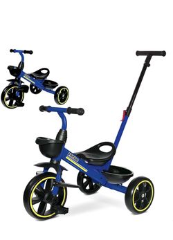 2-in-1 Toddler Tricycle with Push Handle