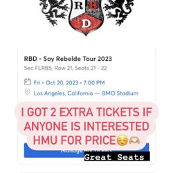 Rbd Rebelde  Tickets Friday 10/20
