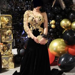 Black And Gold Prom Dress