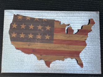 USA Vintage Metal Wood Artwork 36 x 24x 1.5 🇺🇸 Art Gallery Perfect for an office or living room collectible unique Memorial America military veteran