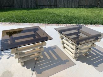 ⭐️ Vintage Mid Century Tubular Stacked Coffee And Side Tables
