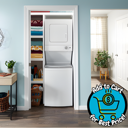 Whirlpool Electric Stacked Laundry Center with 1.6-cu ft Top load Washer and 3.4-cu ft Dryer
